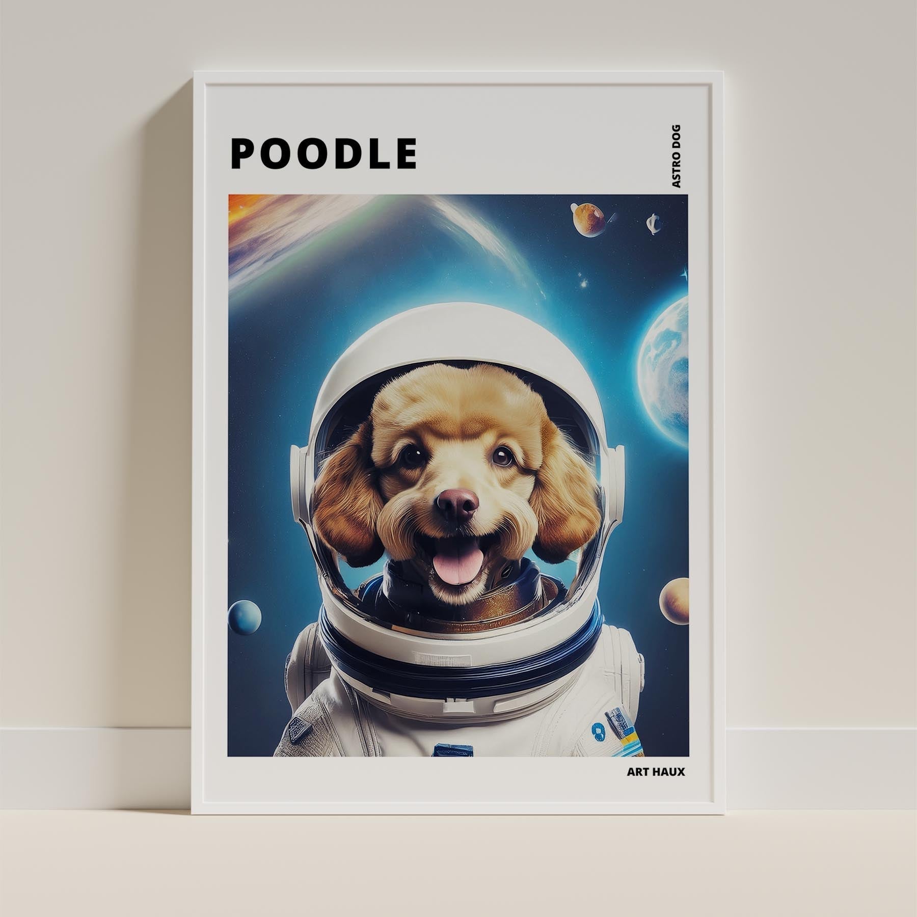 Poodle Astronaut Dog Series with Text Astro Dog image 9