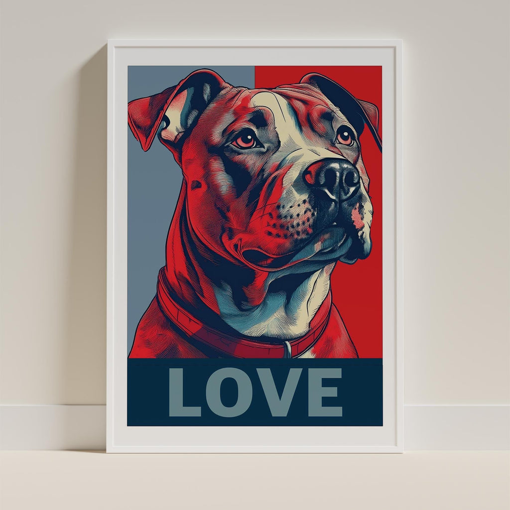 Staffordshire Bull Terrier LOVE Series Inspired by the Obama Poster image 9