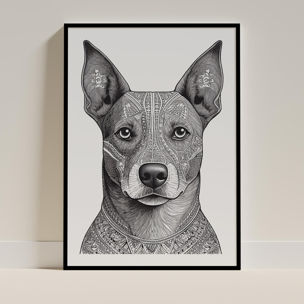 Kelpie Mandala Black and White Dog Series image 0