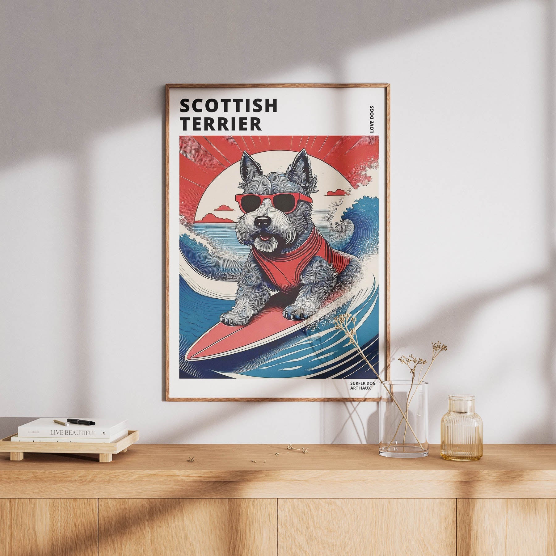 Scottish Terrier Hokosai Surfer Dogs 1 image 8