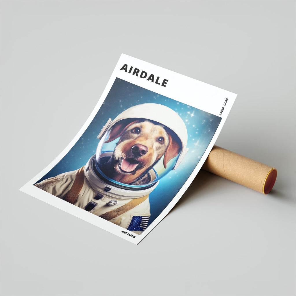 Airedale Astronaut Dog Series with Text Astro Dog image 6