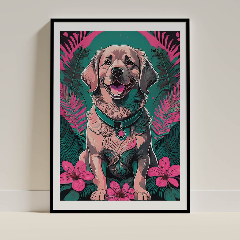 Golden Retriever Flowery Dog image 0