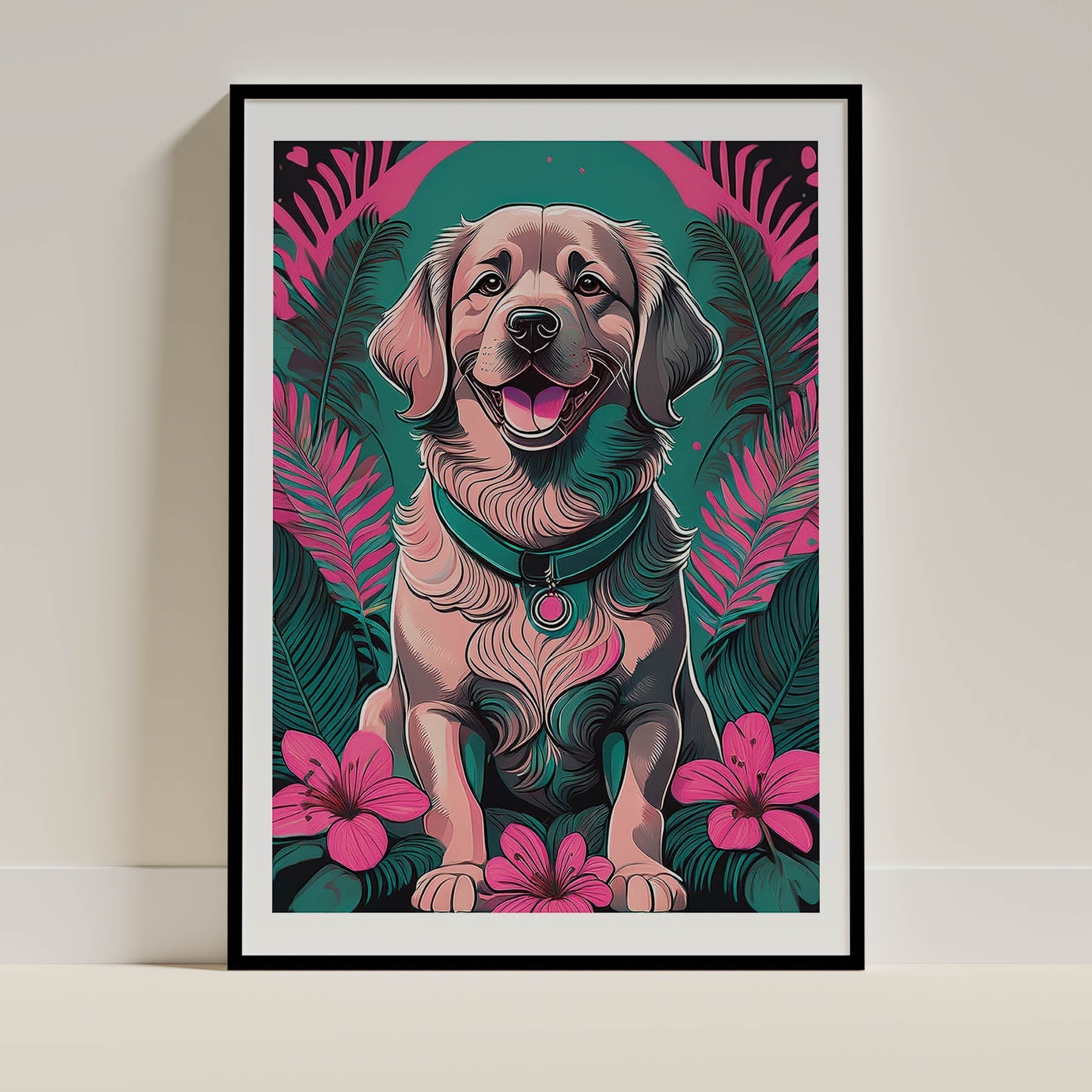 Golden Retriever Flowery Dog image 0