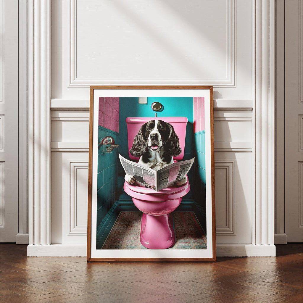 English Springer Spaniel Toilet Dogs PInk and Turquise image 4