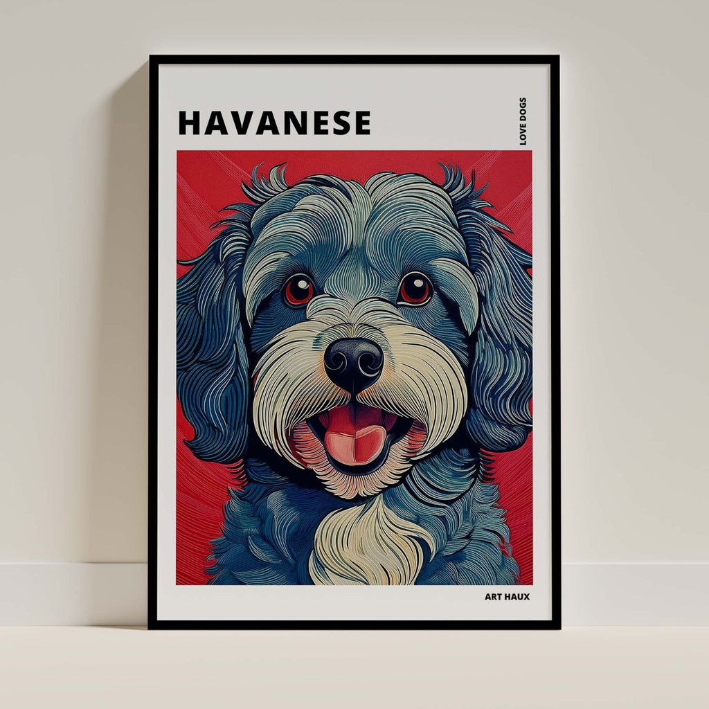 Havanese Hokusai Japanese Inspired Dog Series with Text image 0