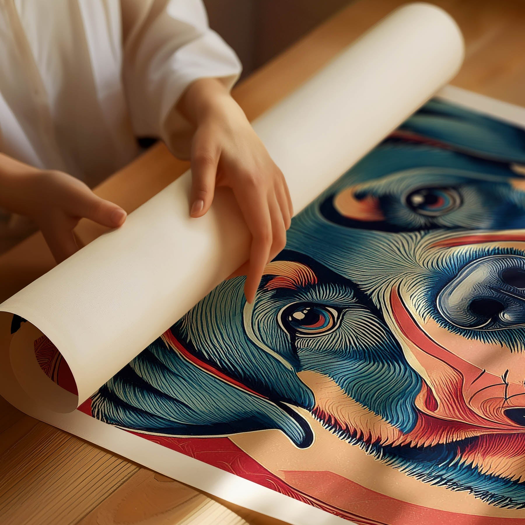 Rottweiler Hokusai Japanese Inspired Dog Series with Text image 1