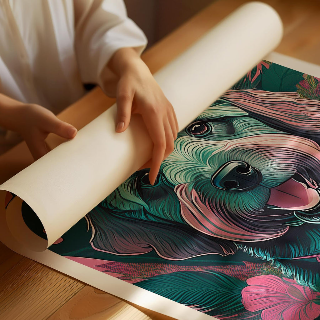 Groodle 2 Flowery Dog image 1