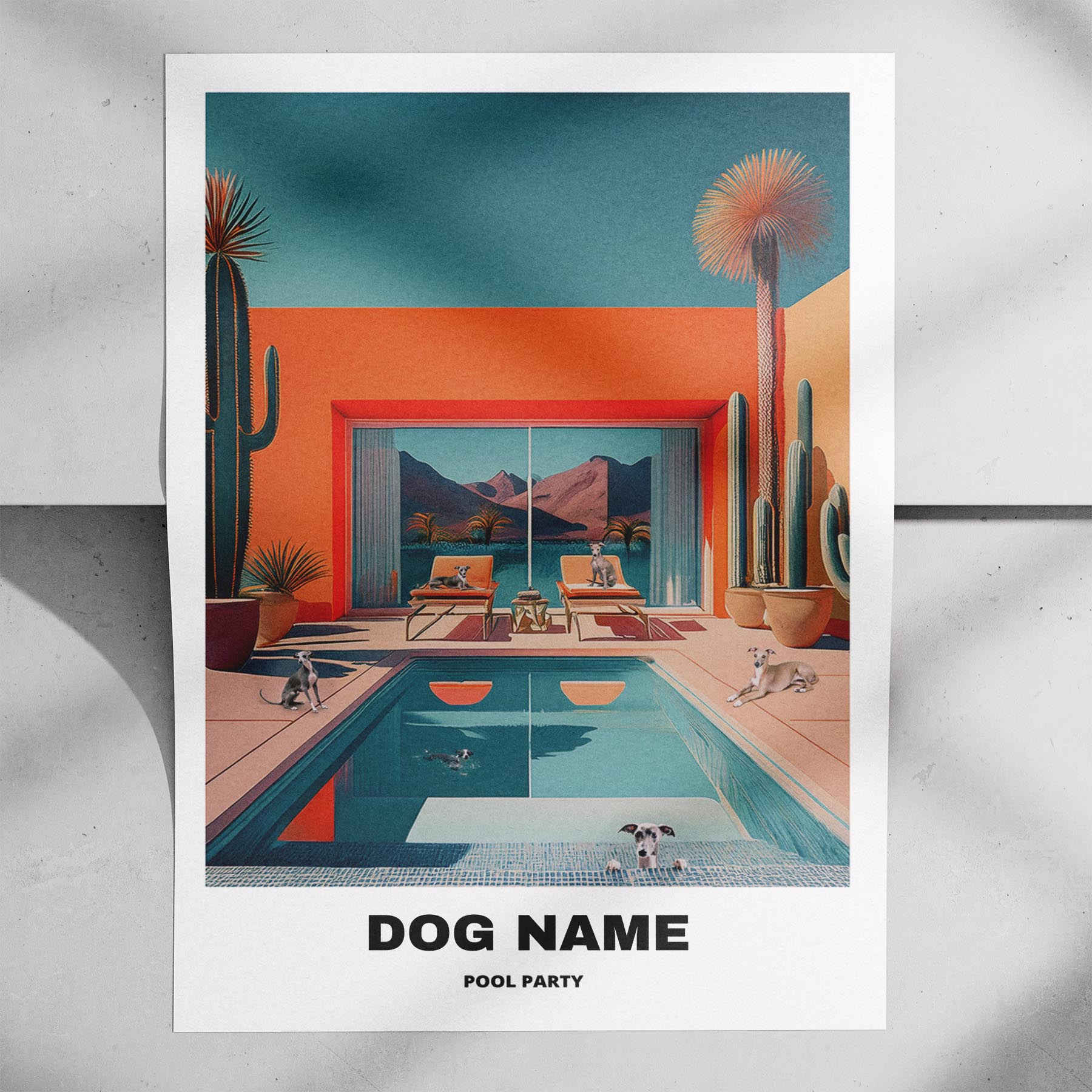 Italian Greyhound Custom Pool Party WITH TEXT image 7