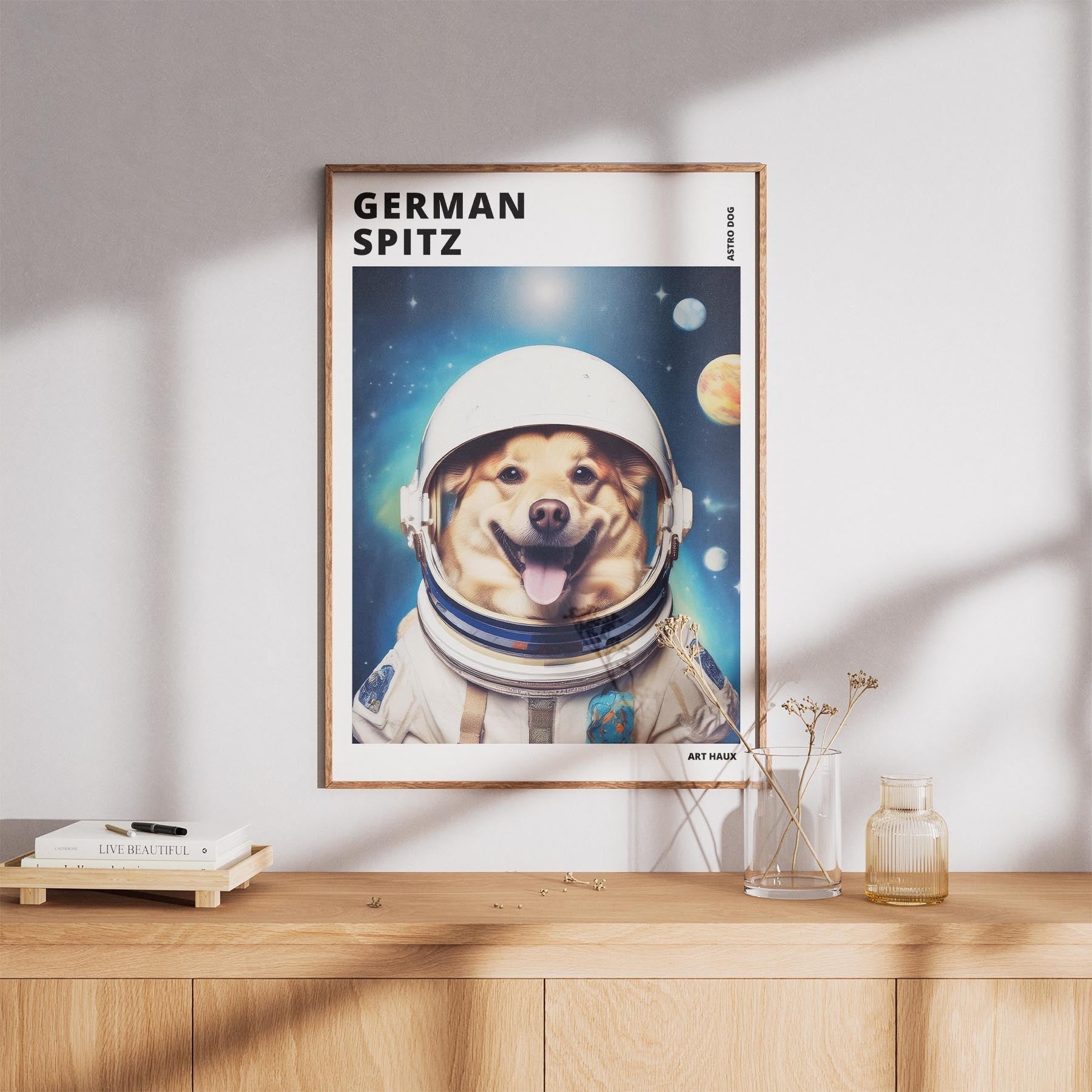 German Spitz Astronaut Dog Series with Text Astro Dog image 8