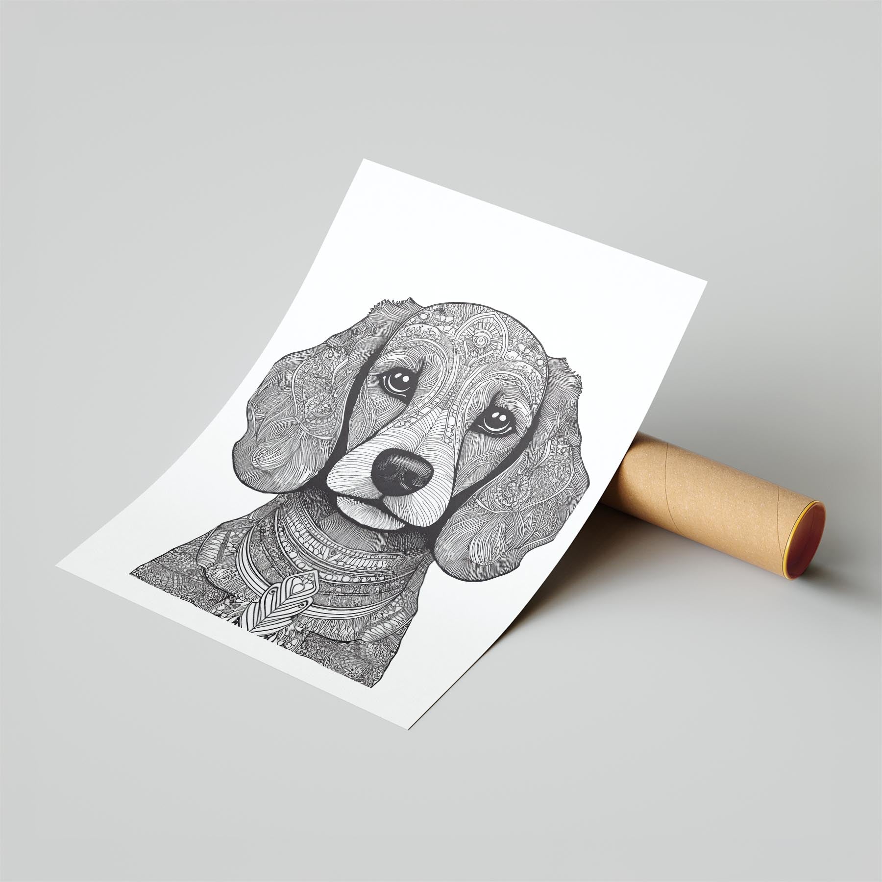 Poodle Mandala Black and White Dog Series image 6