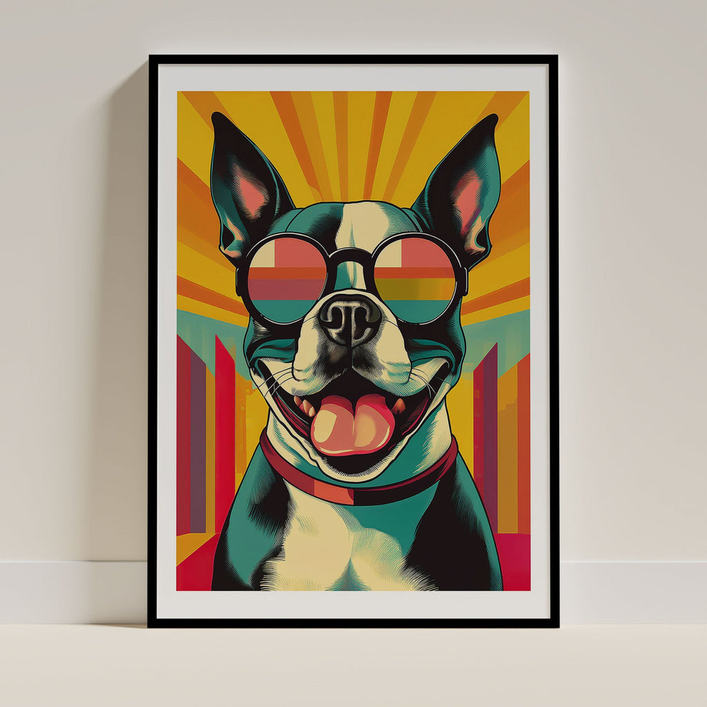 Boston Terrier In Colourful Sunnies 1 image 0