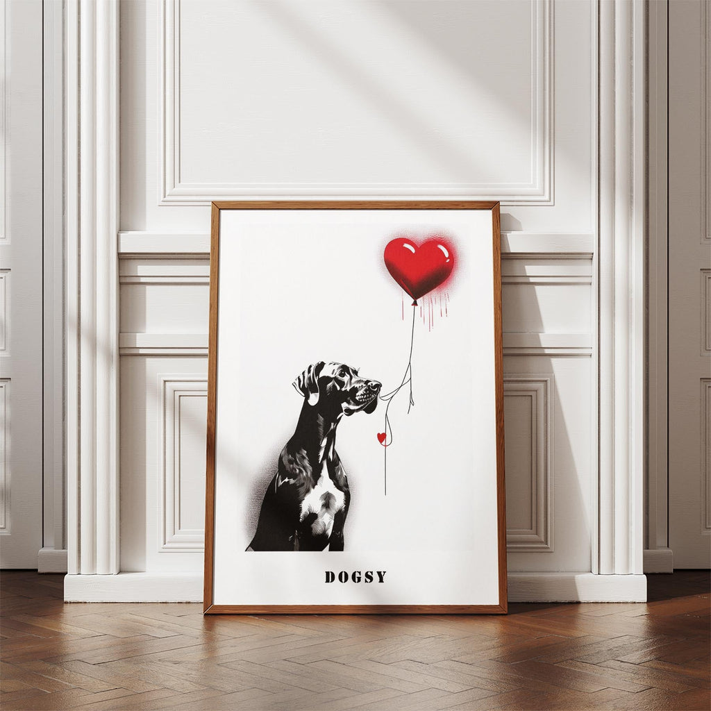 Great Dane DOGSY Series inspired by the Art of Banksy with text Dogsy image 4