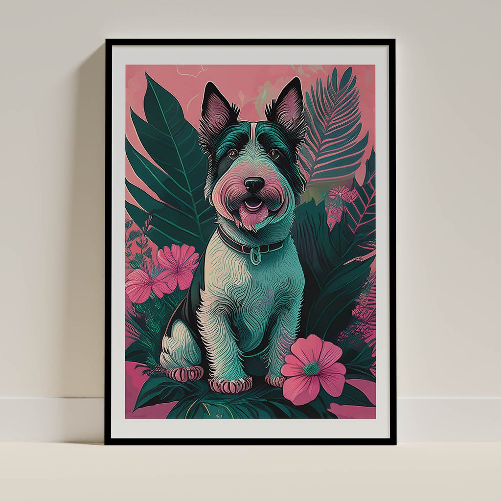 Fox Terrier Wire Flowery Dog image 0