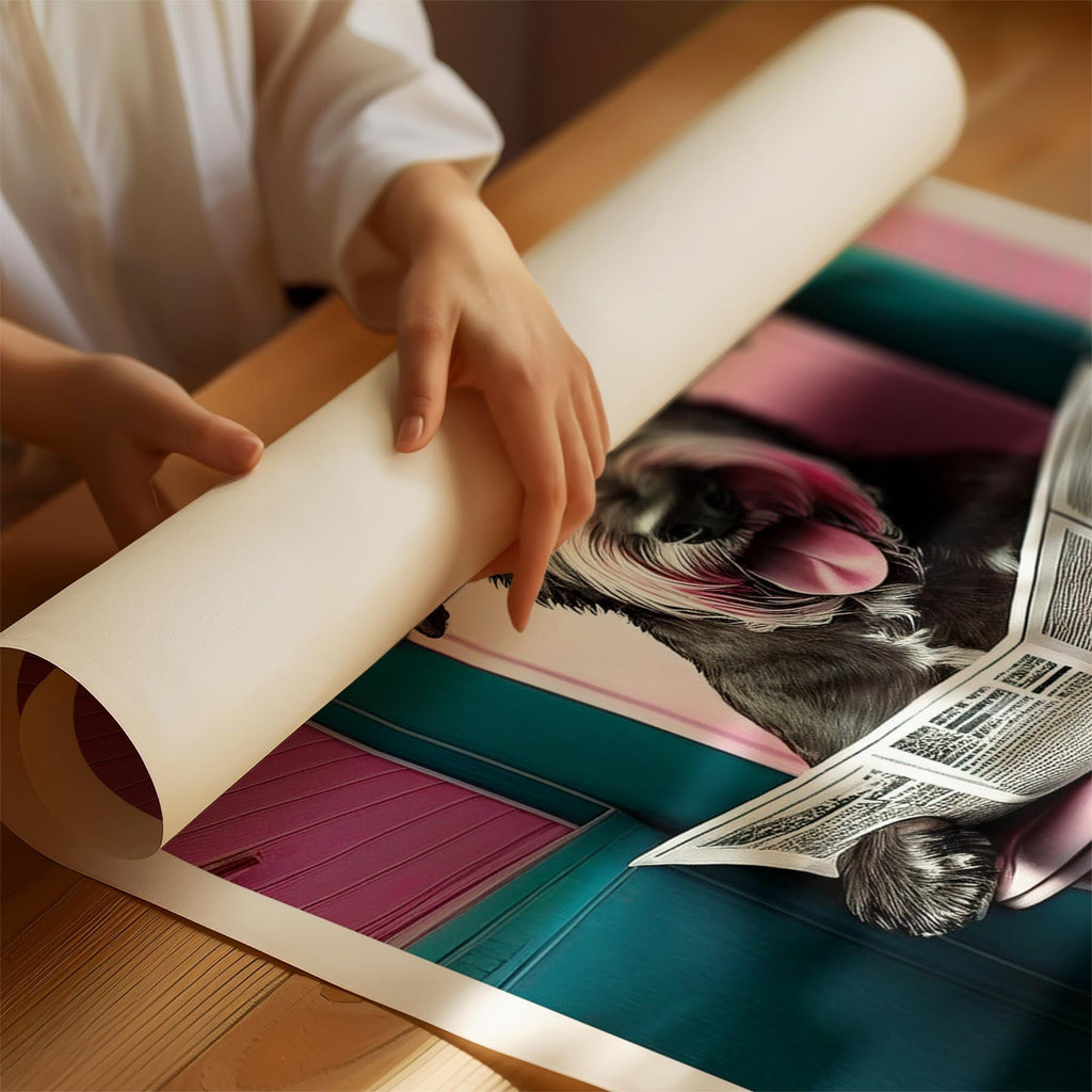 Irish Wolfhound Toilet Dogs PInk and Turquise image 1