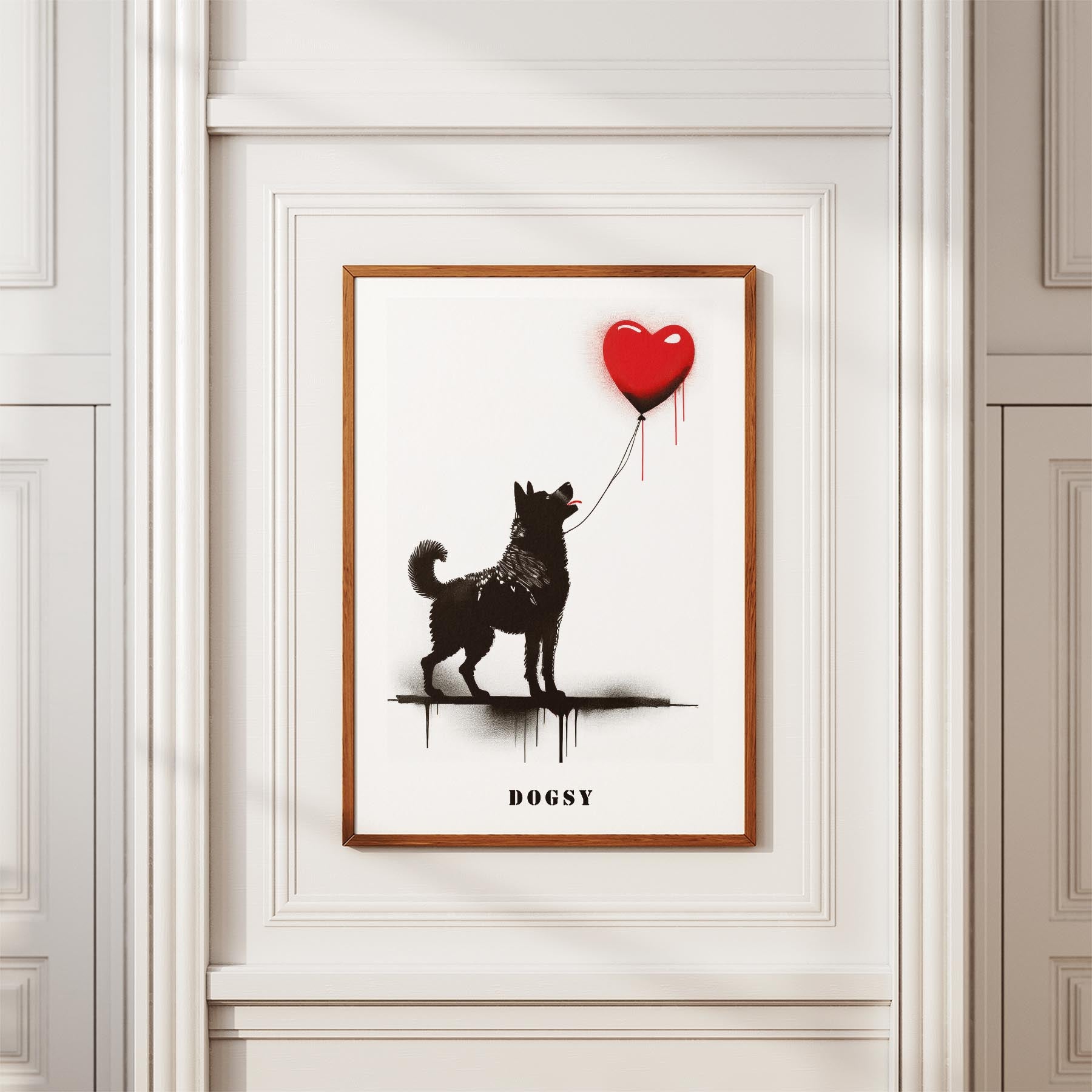 Akita Inu DOGSY Series inspired by the Art of Banksy with text Dogsy image 3