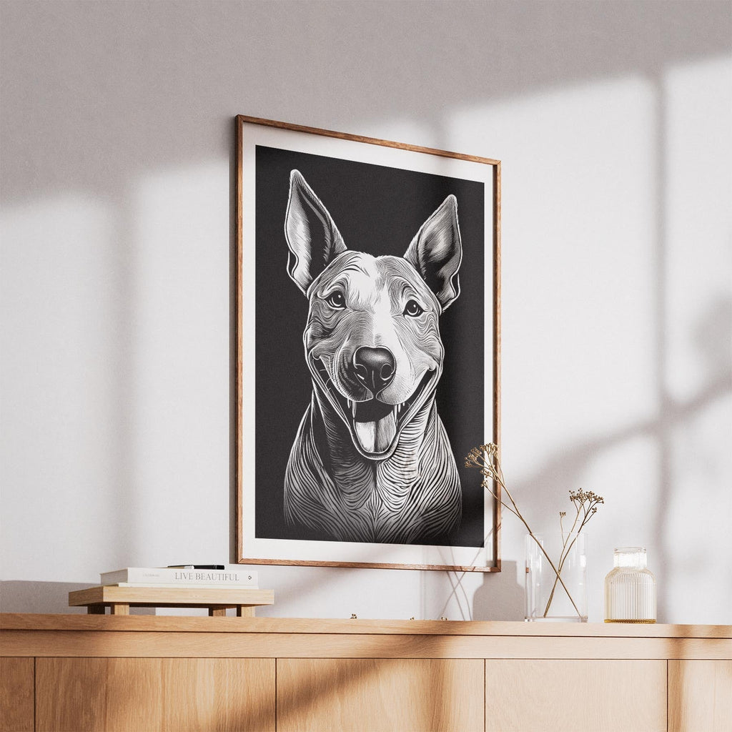 Bull Terrier Line Dog Series in Black and White image 5