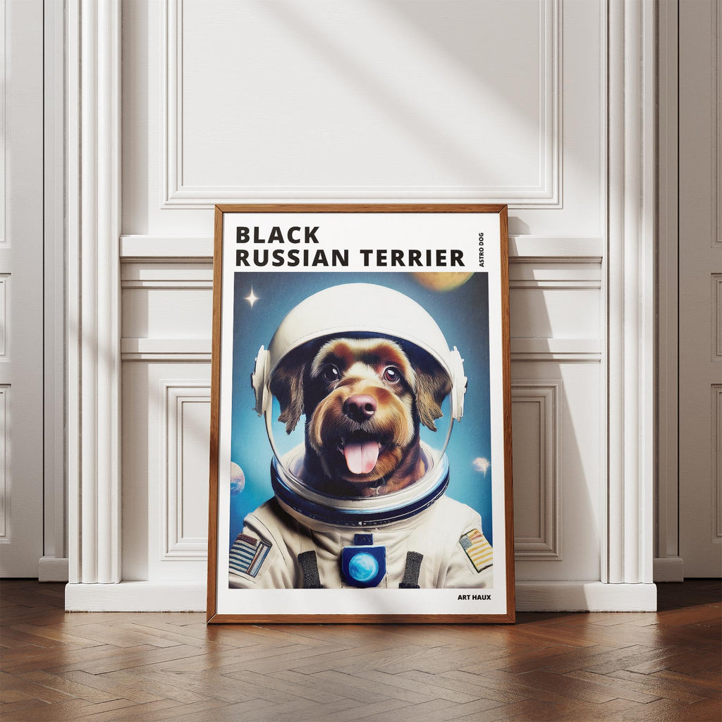 Black Russian Terrier Astronaut Dog Series with Text Astro Dog image 4