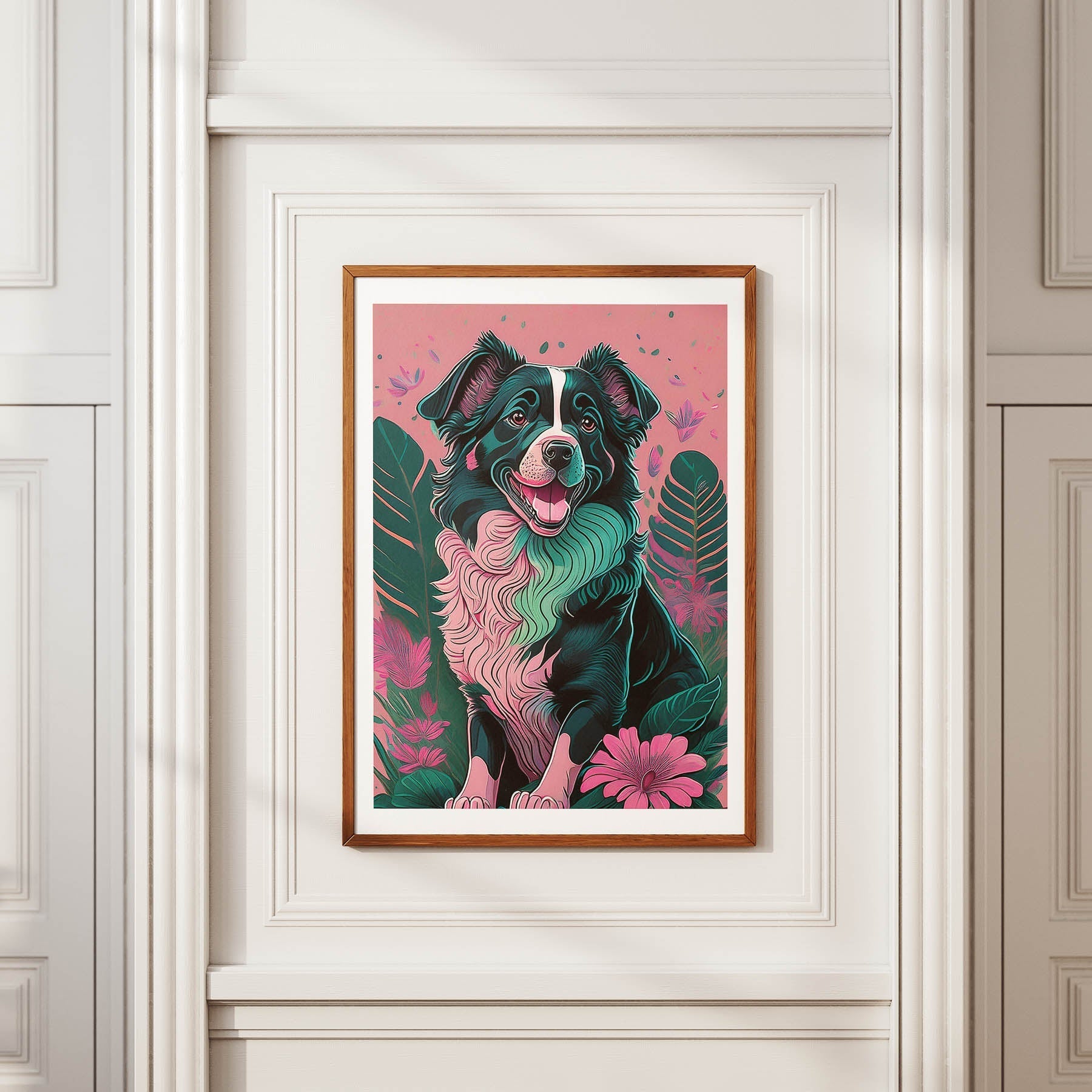 Border Collie Flowery Dog image 3