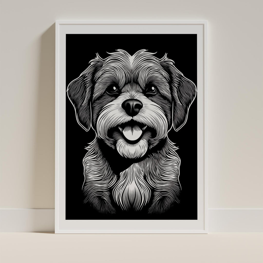 Shih Tzu Line Dog Series in Black and White image 9