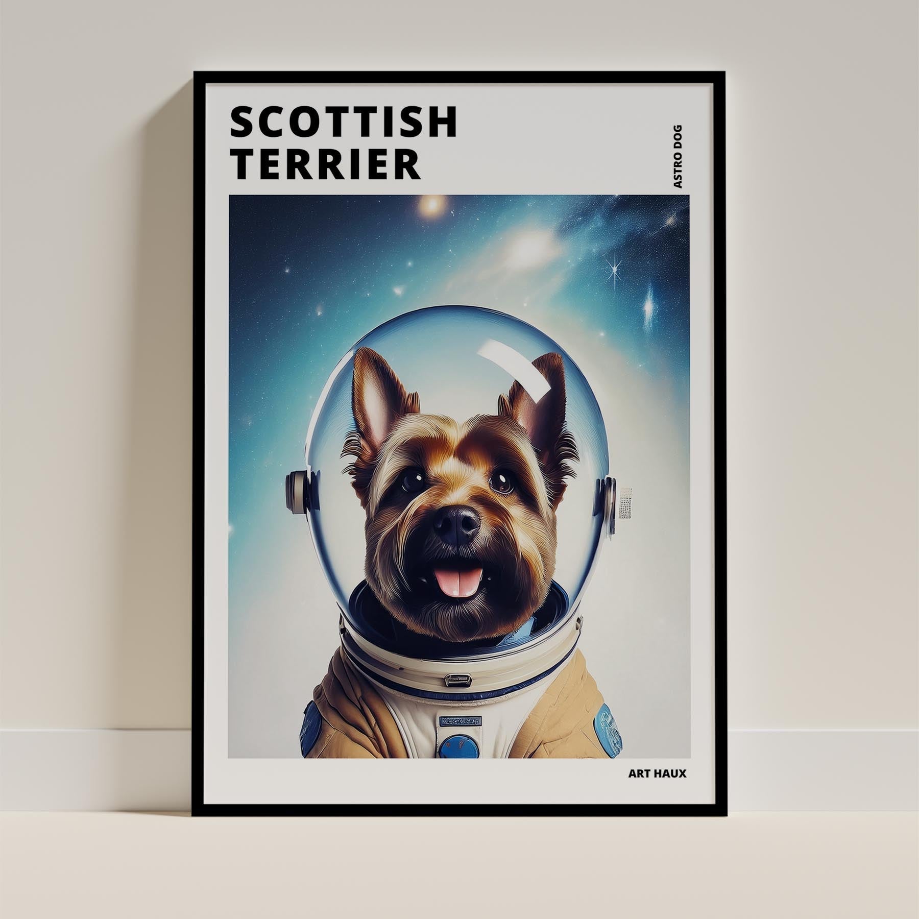 Scottish Terrier Astronaut Dog Series with Text Astro Dog image 11