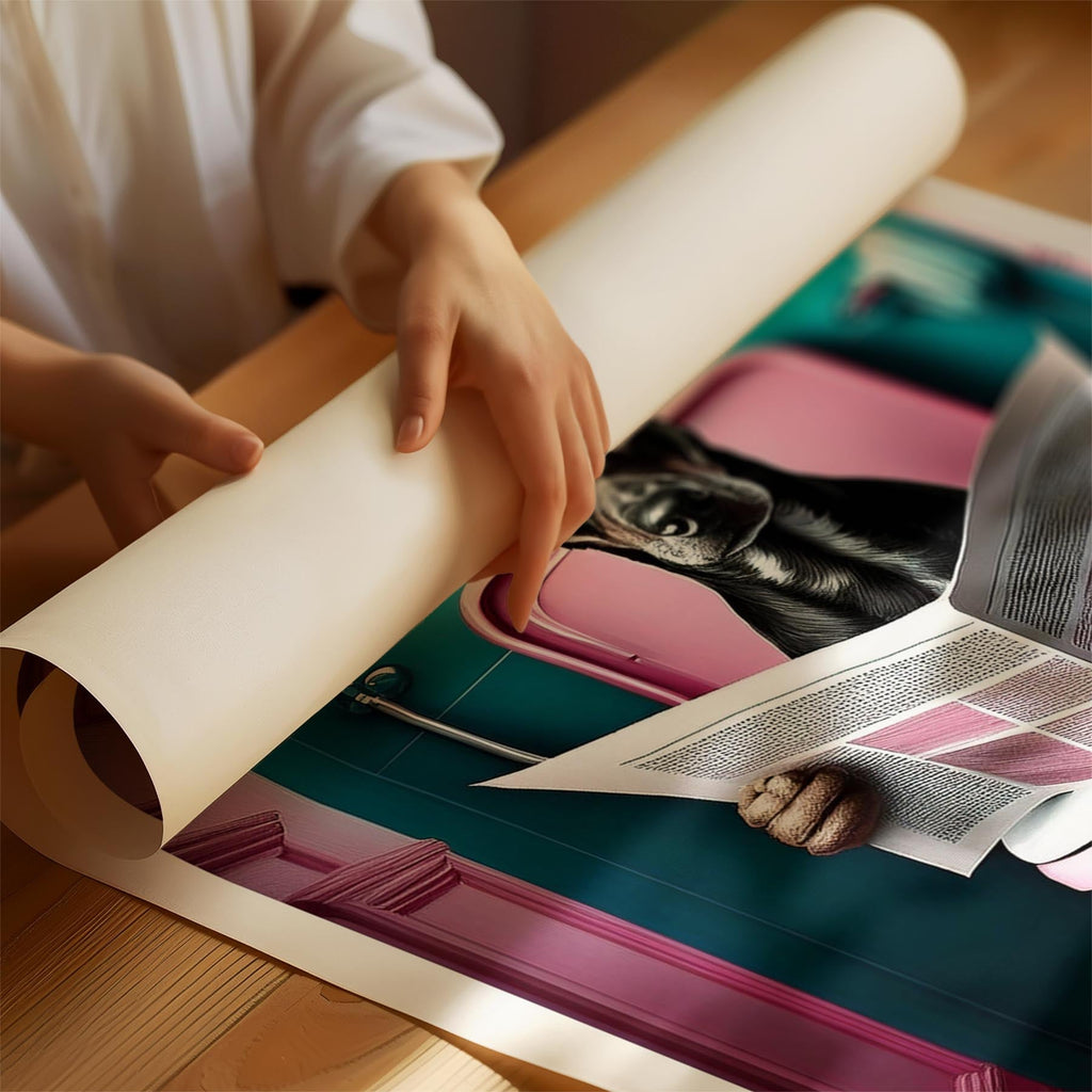 Doberman Toilet Dogs PInk and Turquise image 1