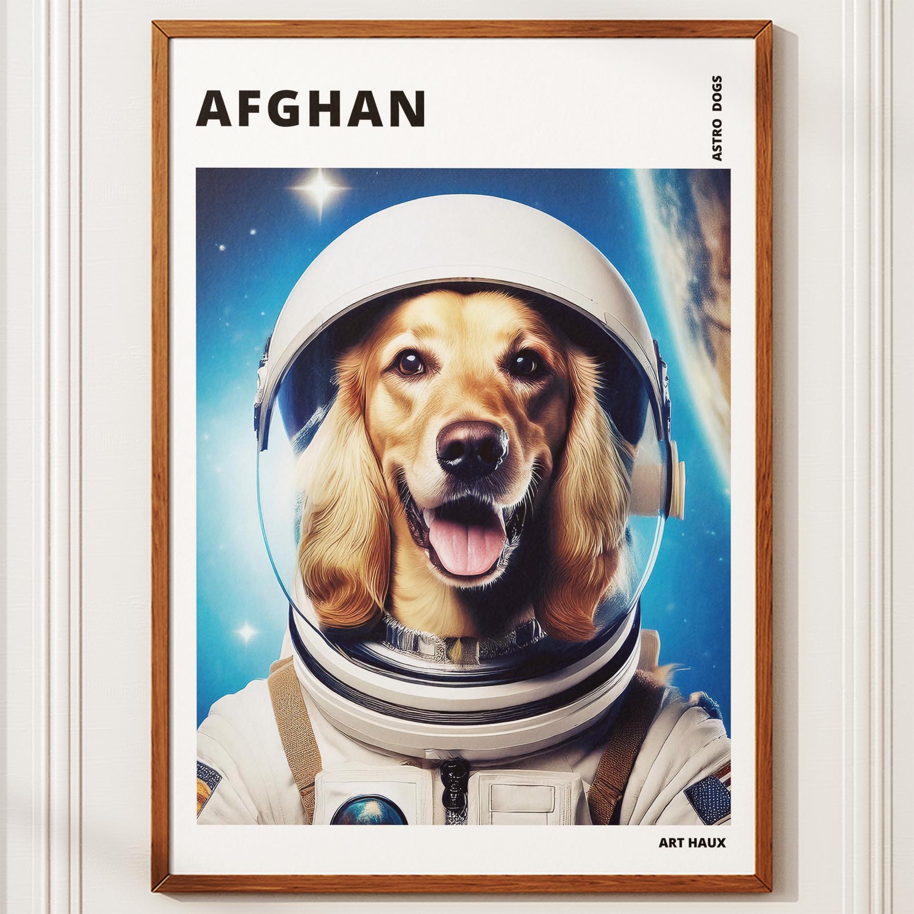Afghan Astronaut Dog Series with Text Astro Dog image 7