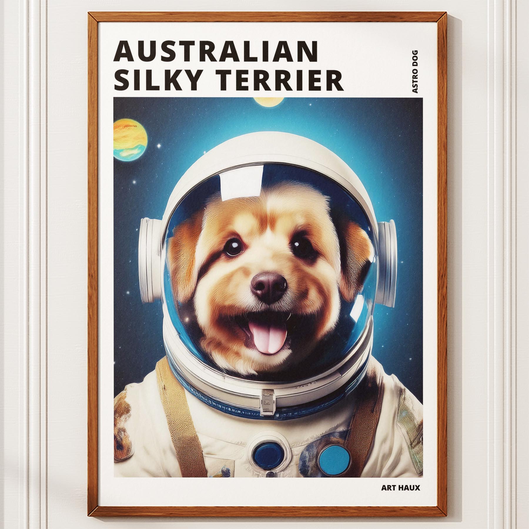 Australian Silky Terrier Astronaut Dog Series with Text Astro Dog image 10