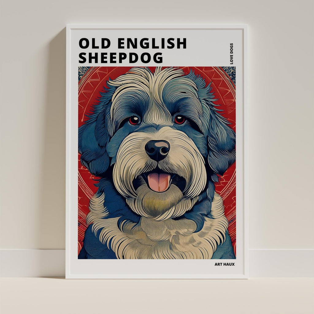 Old English Sheepdog Hokusai Japanese Inspired Dog Series with Text image 8