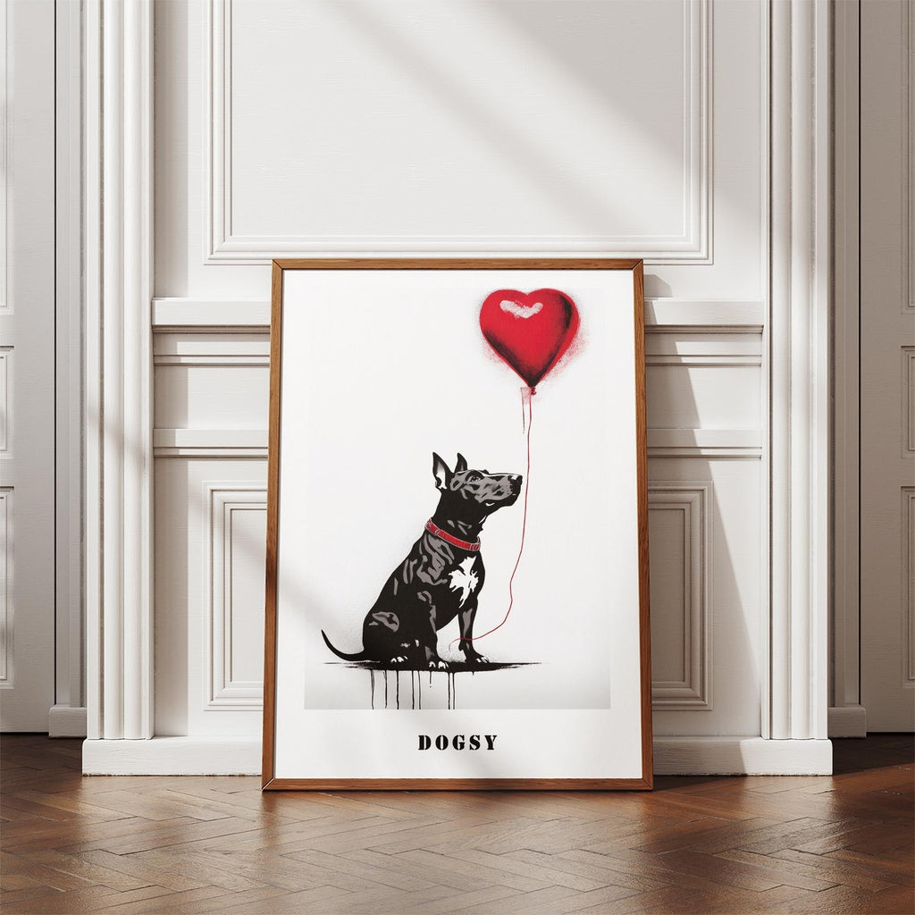 Bull Terrier DOGSY Series inspired by the Art of Banksy with text Dogsy image 4
