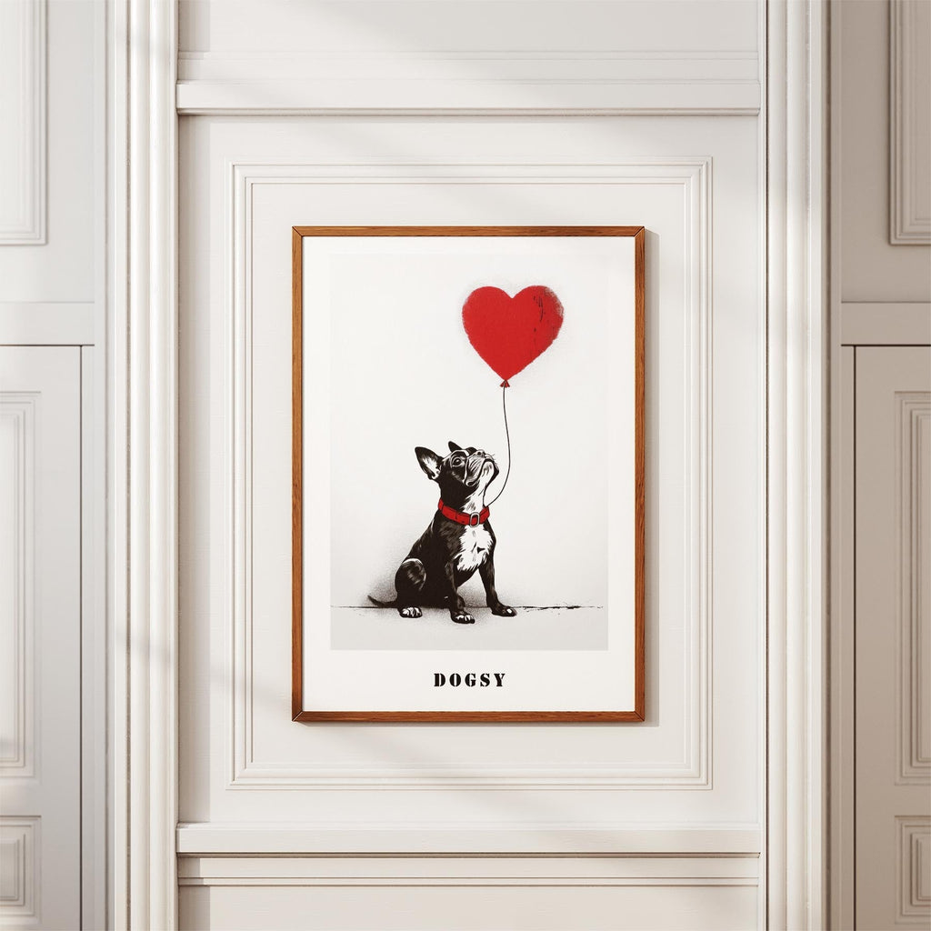 Boston Terrier DOGSY Series inspired by the Art of Banksy with text Dogsy image 3