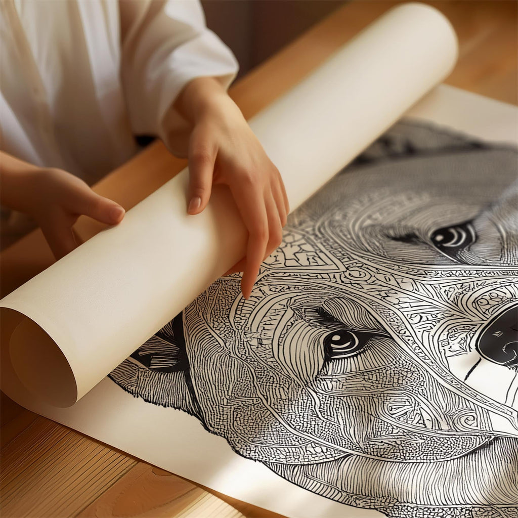 Chow Chow Mandala Black and White Dog Series image 1