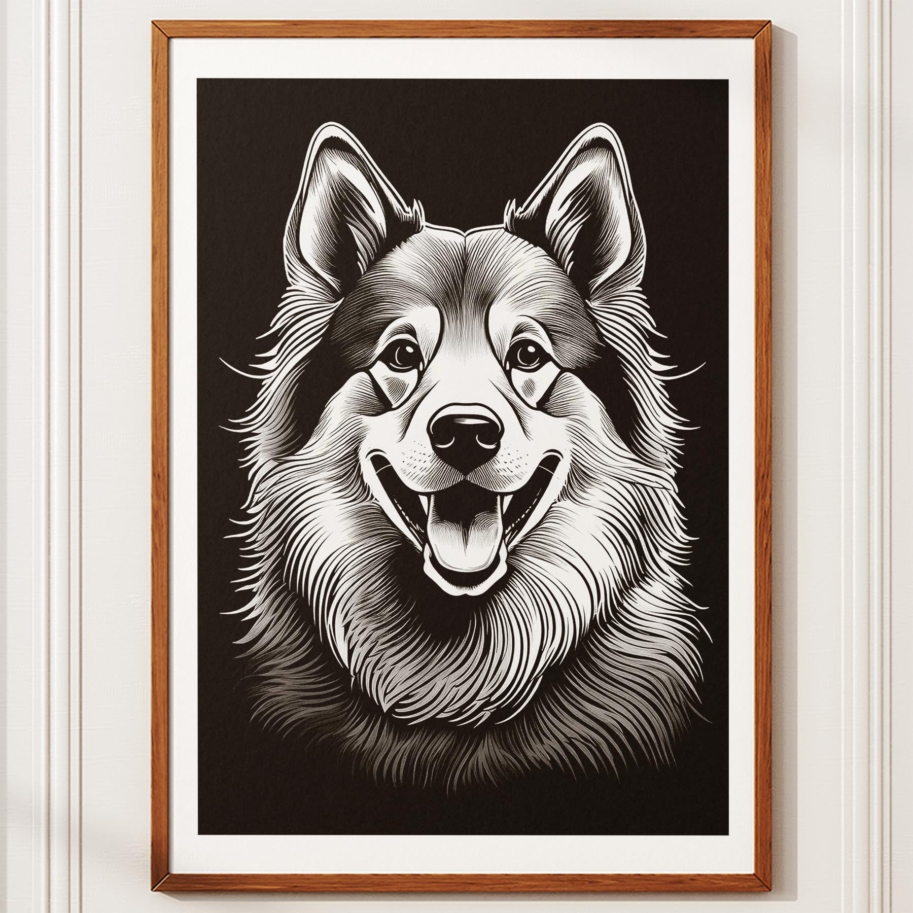Samoyed Line Dog Series in Black and White image 10