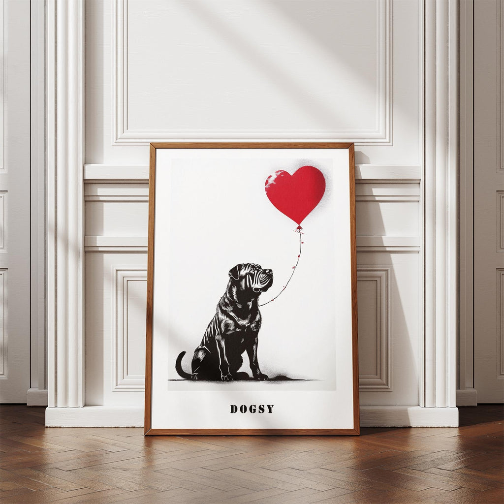 Shar Pei DOGSY Series inspired by the Art of Banksy with text Dogsy image 4
