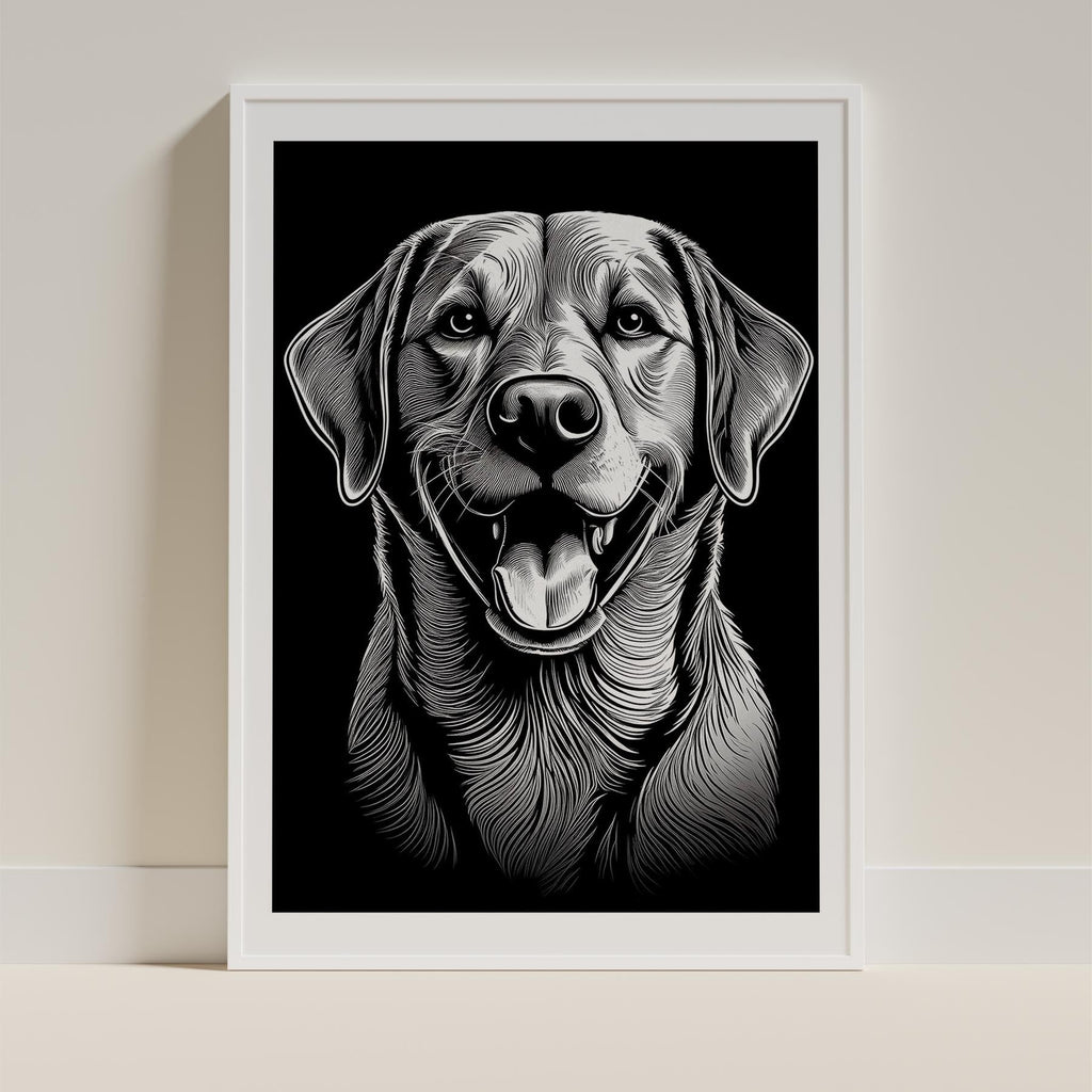 Labrador Retriever Line Dog Series in Black and White image 9