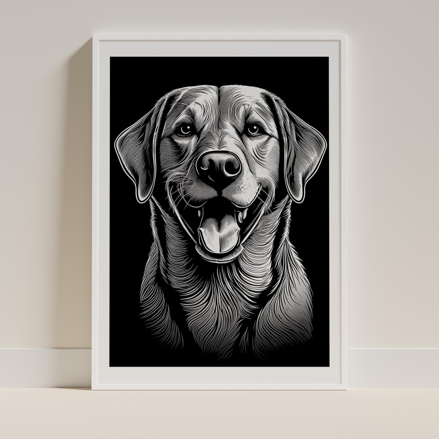 Labrador Retriever Line Dog Series in Black and White image 9