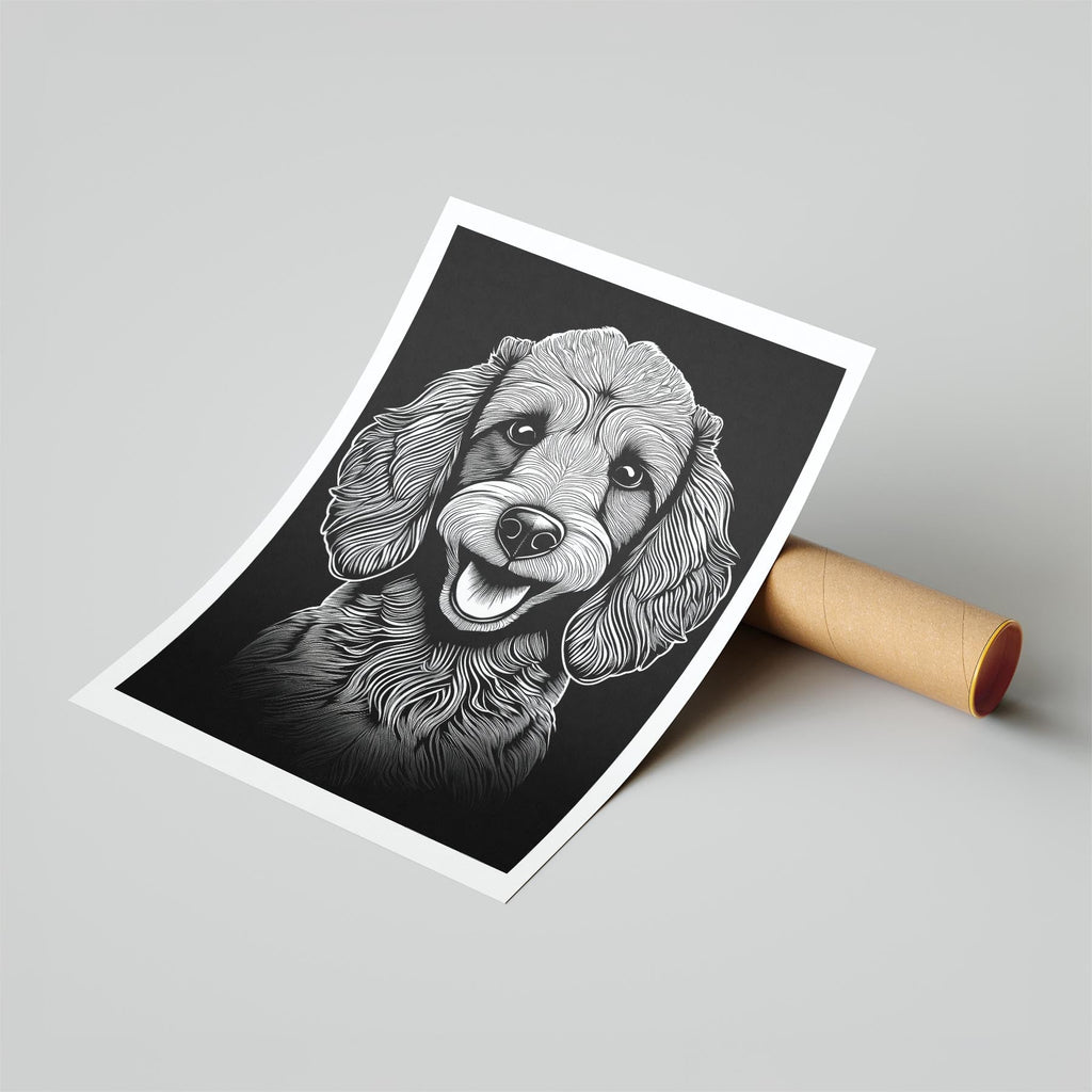 Poodle Line Dog Series in Black and White image 6