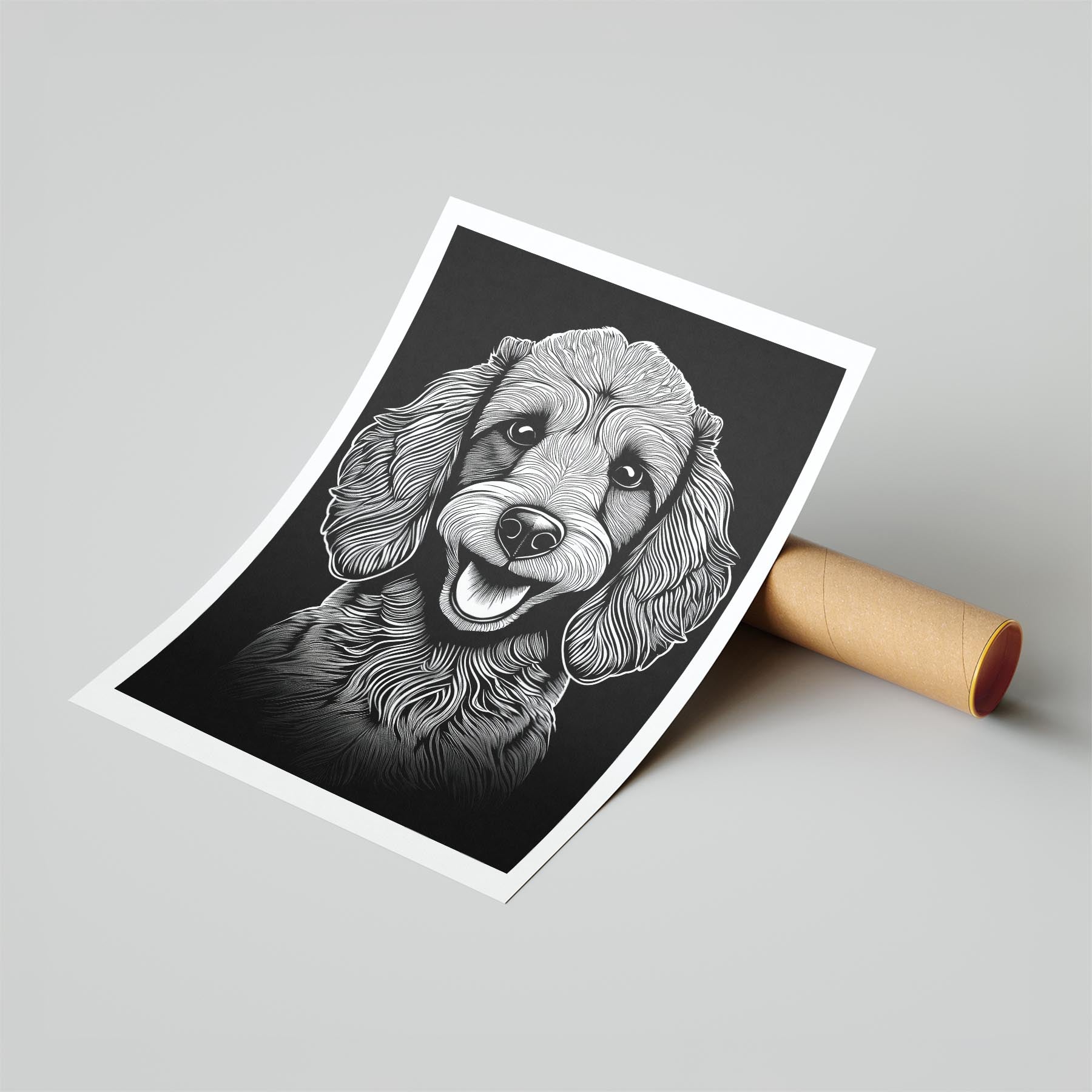 Poodle Line Dog Series in Black and White image 6