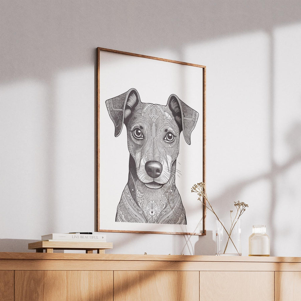 Miniature Pinscher Mandala Black and White Dog Series image 5