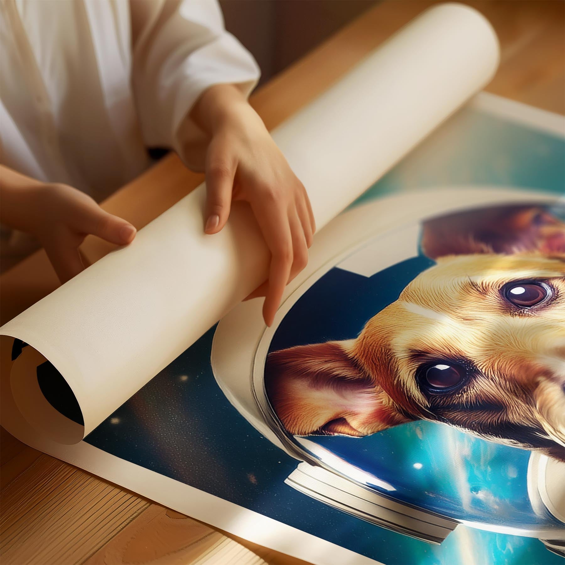 Fox Terrier Astronaut Dog Series with Text Astro Dog image 1