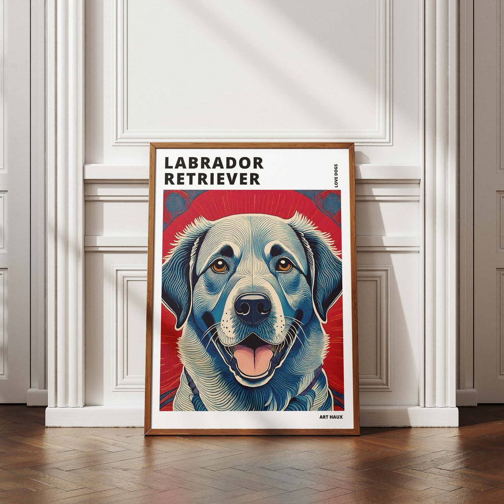 Labrador Retriever Hokusai Japanese Inspired Dog Series with Text image 4
