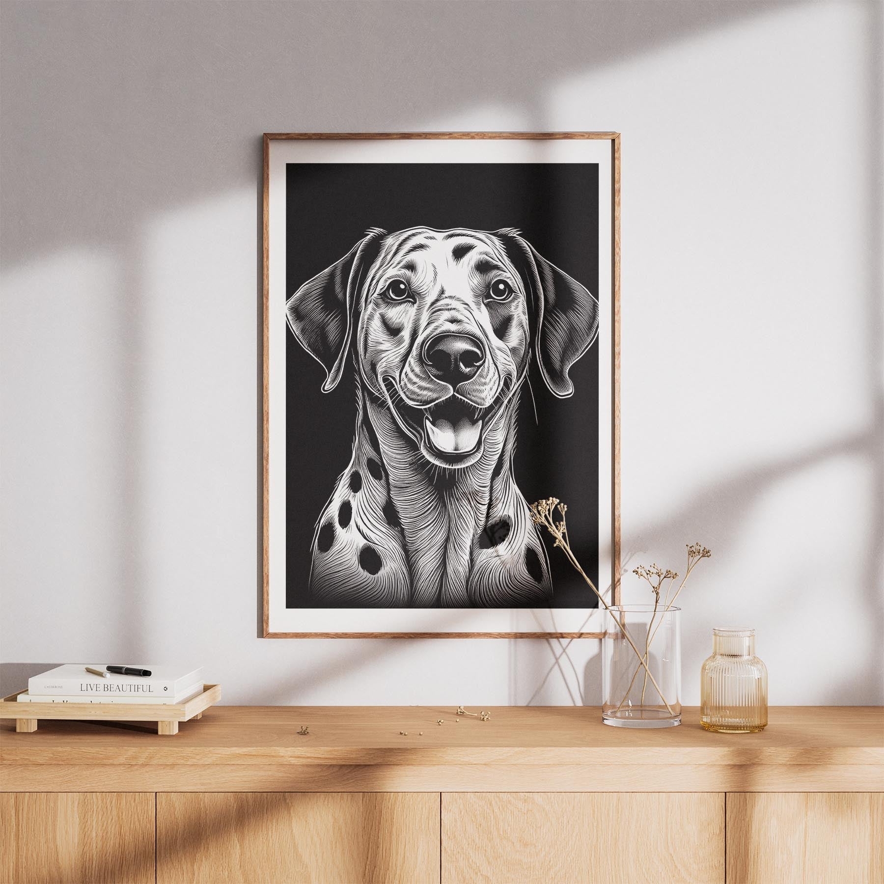 Dalmatian Line Dog Series in Black and White image 8
