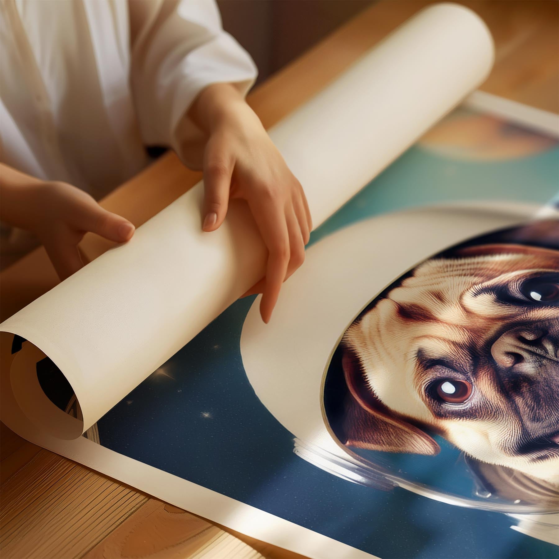 Pug Astronaut Dog Series with Text Astro Dog image 1