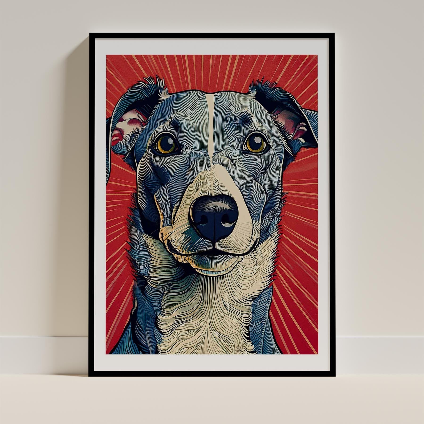 Whippet Hokusai Japanese Inspired Dog Series image 0