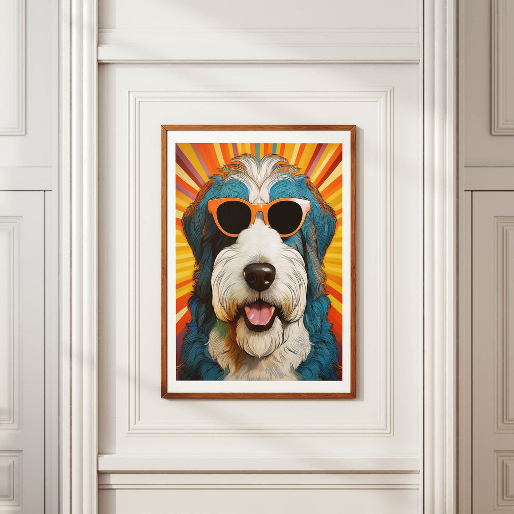 Old English Sheep Dog In Colourful Sunnies 13 image 2