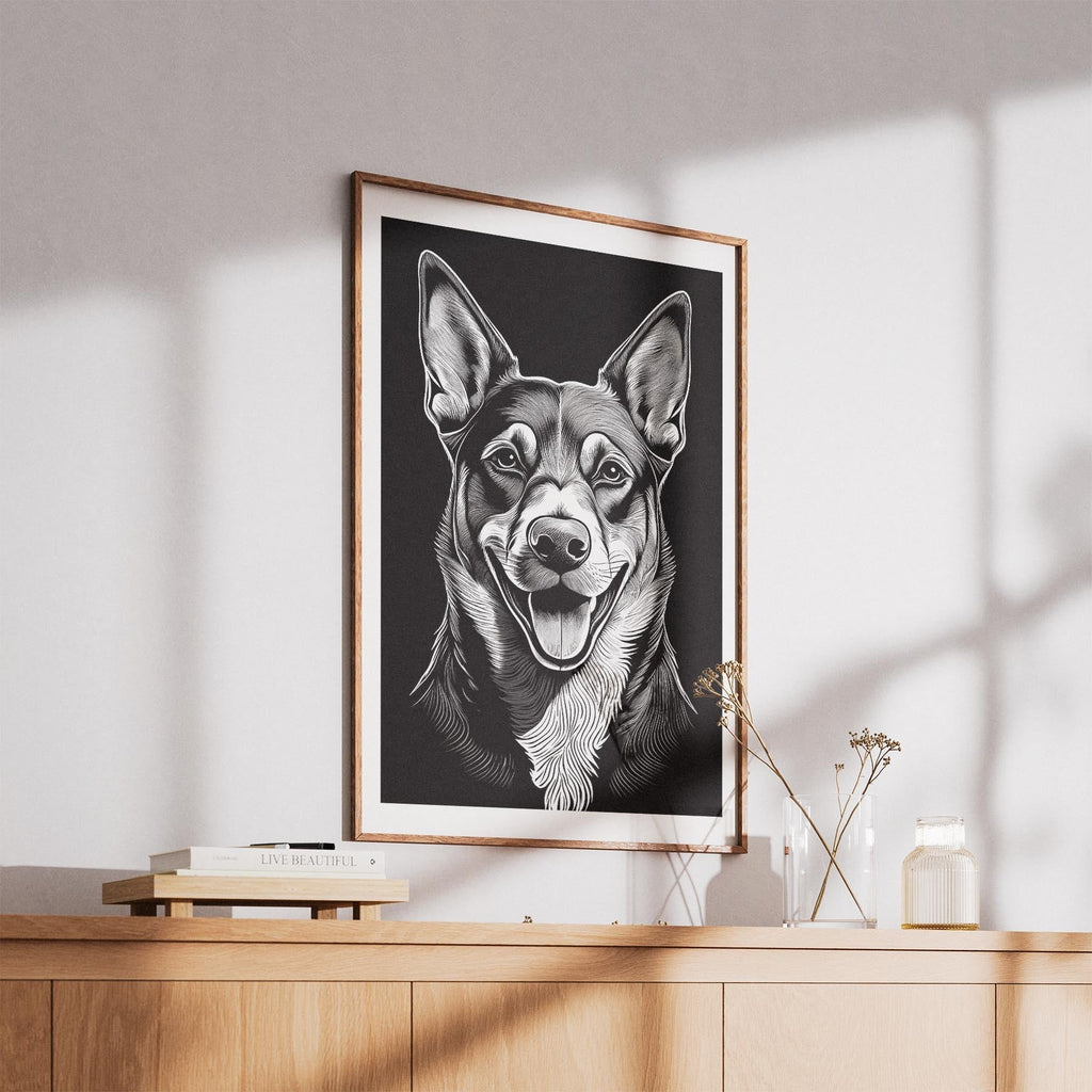 Kelpie Line Dog Series in Black and White image 5