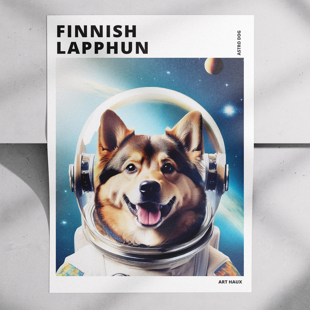 Finnish Lapphund Astronaut Dog Series with Text Astro Dog image 7