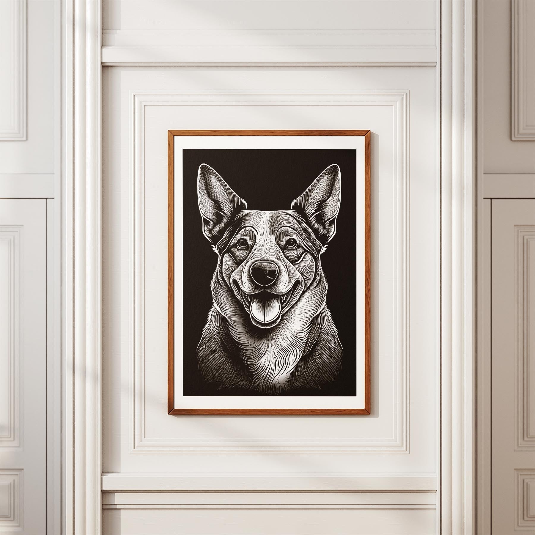 Cattle Dog Line Dog Series in Black and White image 3