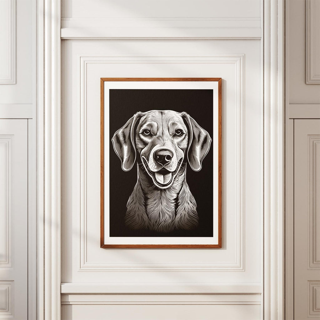 Hungarian Vizsla Line Dog Series in Black and White image 3