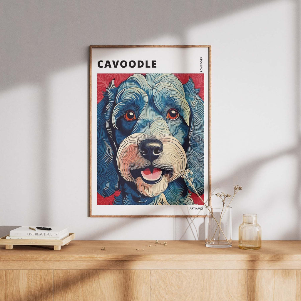 Cavoodle Hokusai Japanese Inspired Dog Series with Text image 7