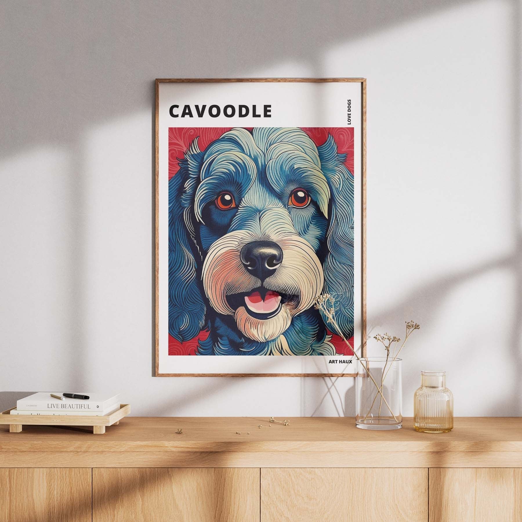 Cavoodle Hokusai Japanese Inspired Dog Series with Text image 7